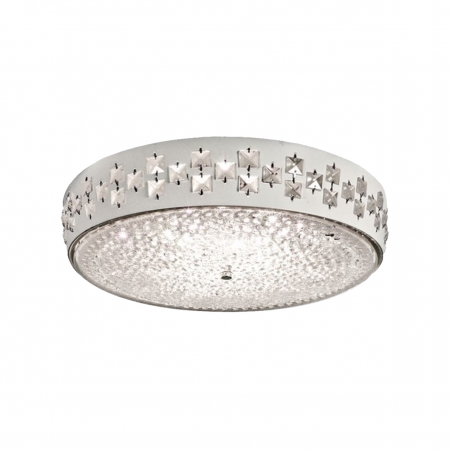 LED Ceiling Fitting with Glass and Crystals